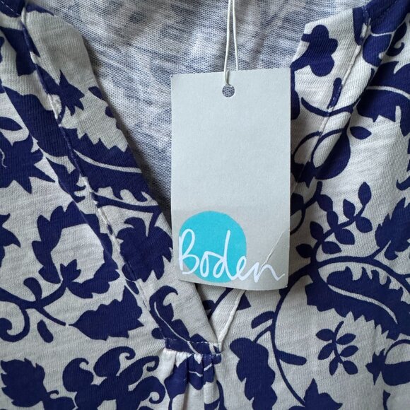 NWT Boden Blue and White Floral Cotton Sleeveless Dress with Pockets  Women's 14 - Picture 7 of 12